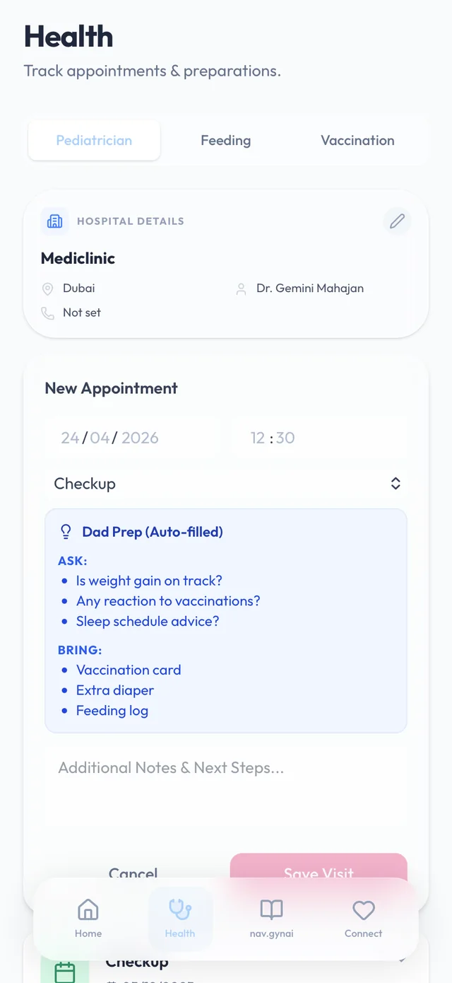 Pregnancy Appointments Screen