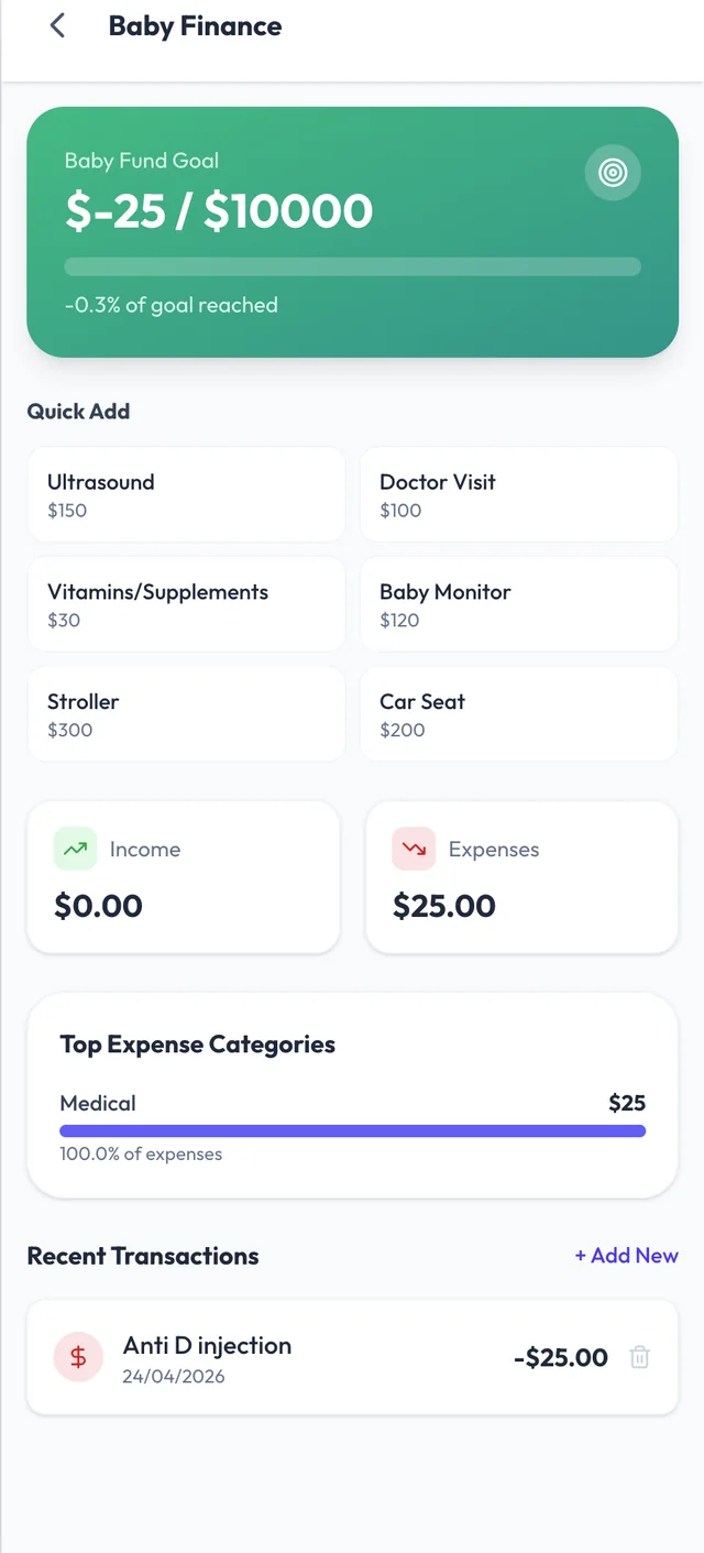 Finance Tracker Screen