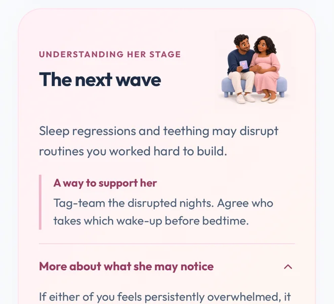 Partner support: The next wave, with a way to support her